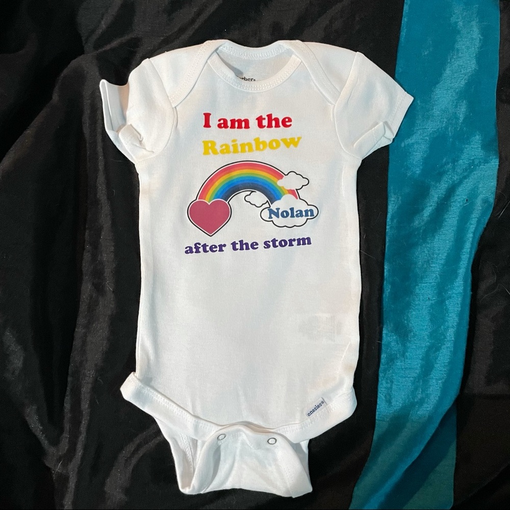 Made to order Personalized rainbow baby onesie